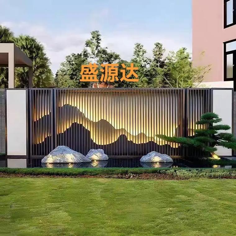 不銹鋼影壁墻的藝術(shù)蛻變 室外假山款定制方案